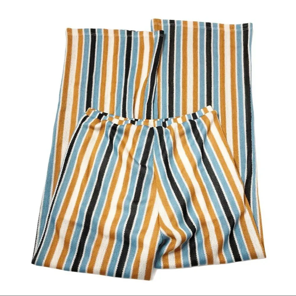 Free People Bridget Stripe Knit Flare Pants Size S - Picture 2 of 7